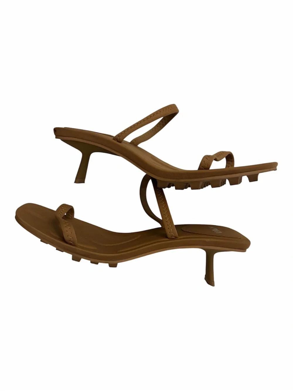 Zara Tan Two-Strap Toe-Loop Sandals - Picture 2 of 4